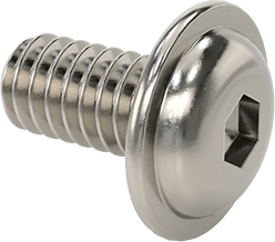 Image of Product. Front orientation. 18-8 Stainless Steel Flanged Button Head Screw, 1/4"-20 Thread, 1/2" Long.