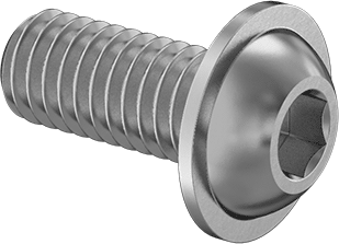 Image of Product. Front orientation. 18-8 Stainless Steel Flanged Button Head Screw, M6 x 1 mm Thread Size, 14 mm Long.
