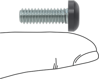Image of Product. Side1 orientation. Contains SizingReference. Painted Steel Pan Head Torx Screw, with Black Head, 1/4"-20 Thread Size, 3/4" Long.