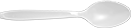 Image of Product. Plastic Teaspoon. Front orientation. Flatware. Plastic, Spoon, Teaspoon.