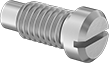 Image of Product. Front orientation. Rounded Head Screws. Extended-Tip Stainless Steel Cheese Head Slotted Screws.