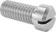 Image of Product. Front orientation. Rounded Head Screws. Stainless Steel Cheese Head Slotted Screws.