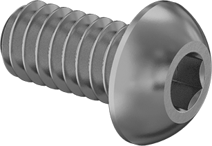 Image of Product. Front orientation. Brass Button Head Hex Drive Screws, 1/4"-20 Thread Size, 1/2" Long.