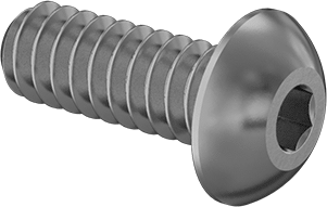 Image of Product. Front orientation. Brass Button Head Hex Drive Screws, M5 x 0.80mm Thread, 8mm Long.