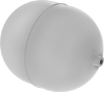 Image of Product. Oblong Polypropylene. Front orientation. Floats. Floats for Threaded Rods, Polypropylene Oblong Floats.