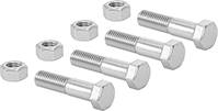 Image of Product. Front orientation. Hex Head Screws. Steel Hex Head Screw Kits for Metal Pipe Flanges.
