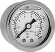 Image of Product. Front orientation. Pressure Gauges. Vibration-Resistant Pressure Gauges, Dual Scale, Center-Back Connection.