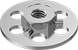 Image of Product. Front orientation. Adhesive-Mount Nuts. Steel Adhesive-Ready Nuts.