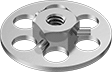 Image of Product. Front orientation. Adhesive-Mount Nuts. Stainless Steel Adhesive-Ready Nuts.