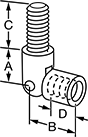 Image of Attribute. Front orientation. Contains Annotated. Standoffs. Hinged Male-Female Threaded Round Standoffs.