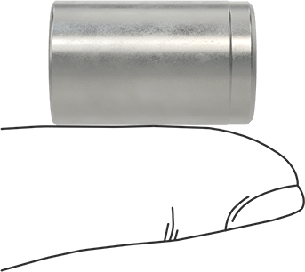 Image of Product. Side1 orientation. Contains SizingReference. Press-Fit Drill Bushing, 0.377" ID, 5/8" OD, 1" Long.