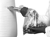 Image of ProductInUse. Open End Shown in Use. Front orientation. Powder Samplers. Powder and Bulk Material Samplers, Open End.