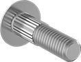 Image of Product. Front orientation. Carriage Bolts. Low-Strength Steel Knurled-Neck Carriage Bolts, Fully Threaded.