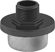 Image of Product. With Male Threaded Pipe Connection. Front orientation. Strainers. Miniature Suction Strainers, With Male Threaded Pipe Fitting Connections.