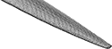 Image of Specification. Front orientation. ZoomedIn view. Half Round. Needle Files for Stainless Steel, Tapered File.
