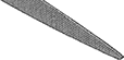 Image of Specification. Front orientation. ZoomedIn view. Triangle. Needle Files for Stainless Steel, Tapered File.