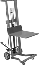 Image of Product. Front orientation. Lift Trucks. Manual Lift Trucks with Platform, Foot-Pedal Adjustment, Closed Base.