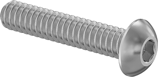 Image of Product. Front orientation. ZoomedIn view. Hex-Drive Rounded Head Screw Assortment, Metric Sizes, 300 Pieces, 18-8 Stainless Steel.