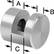 Image of Product. Front orientation. Contains Annotated. Panel Hanging Brackets. Screw-Grip Standoff Panel Hanging Brackets, Round.