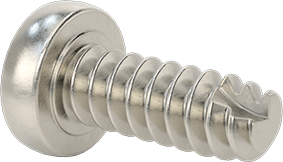Image of Product. Back orientation. 410 Stainless Steel Quick-Install Thread-Cutting Screws, for Soft Metal, 10-24 Thread Size, 1/2" Long.