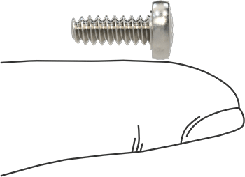 Image of Product. Side1 orientation. Contains SizingReference. 410 Stainless Steel Quick-Install Thread-Cutting Screws, for Soft Metal, 10-24 Thread Size, 1/2" Long.