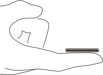 Image of Product. Side1 orientation. Contains SizingReference. 1050-1095 Spring Steel Slotted Spring Pin, 3/16" Diameter, 1-1/2" Long.