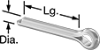 Image of Product. Front orientation. ZoomedIn view. Contains Annotated. Cotter Pins. Cotter Pin Assortments.