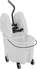 Image of Product. Front orientation. Mop Buckets. Mop Buckets with Wringer, Plastic, Downward Wringer.