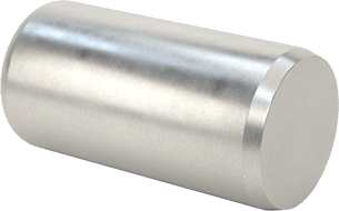 Image of Product. Back orientation. Dowel Pin, Alloy Steel, 1/4" Diameter, 1/2" Long.
