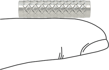 Image of Product. Side1 orientation. Contains SizingReference. Fully Knurled Dowel Pins, 1/4" Diameter, 1" Long.