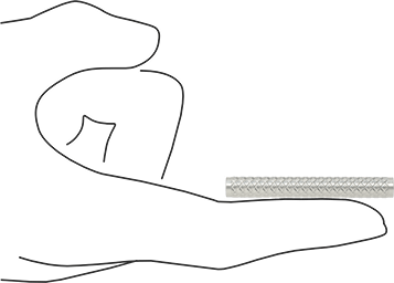 Image of Product. Side1 orientation. Contains SizingReference. Fully Knurled Dowel Pins, 1/4" Diameter, 2" Long.