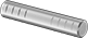 Image of Product. Front orientation. Dowel Pins. Two-Way Barb, Plain Head, Barbed Shaft, Standard Tolerance.