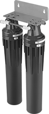 Image of Product. With 3 gpm Maximum Flow Rate. Front orientation. Filter Housings. Plastic Filter Housings with Cartridge for Drinking Water, Connects to Tube, Opaque Housing.