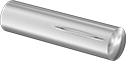 Image of Product. Back orientation. Dowel Pins. Standard Tolerance, Partially Grooved, Plain Head, Half Grooved, Parallel Groove.