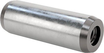 Image of Product. Front orientation. Vented Pull-Out Dowel Pin with Flat Shaft, 1050-1095 Spring Steel, 12 mm Diameter, 36 mm Long.