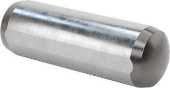Image of Product. Back orientation. Vented Pull-Out Dowel Pin with Flat Shaft, 1050-1095 Spring Steel, 12 mm Diameter, 36 mm Long.