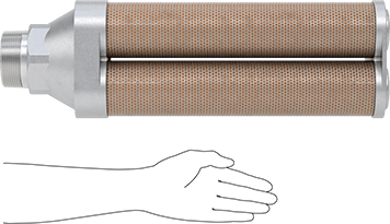 Image of Product. Side1 orientation. Contains SizingReference. Oil-Mist-Eliminating Muffler, 3 NPT Male.