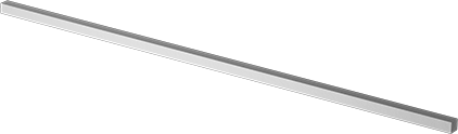 Image of Product. Front orientation. Undersized Steel Machine Key Stock, Zinc-Plated, 1/4" x 1/4", 12" Long.