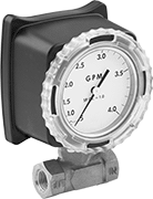 Image of Specification. Style B—Right to Left. Front orientation. Right to Left. Easy Read Flowmeters, Bronze Body, Female, Style B.