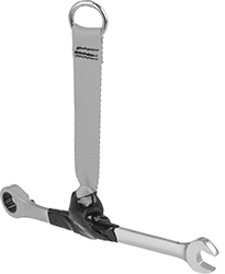 Image of ProductInUse. Front orientation. Tool Tether Attachments. Tape-On Attachment.
