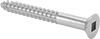Serrated Stainless Steel Square-Drive Flat Head Wood Screws