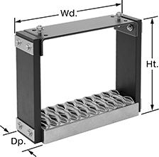 Image of Product. Front orientation. Contains Annotated. Steps. Under-Mount Steps.