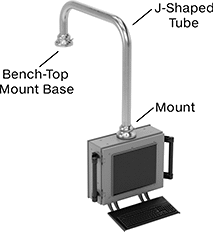 Image of System. All Components Sold Separately. Front orientation. Contains Annotated. Electrical Enclosure Positioning Arms. Corrosion-Resistant Suspension Positioning Arms for Enclosures.
