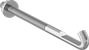 Image of Product. Front orientation. Hold-Down Bolts. Low-Strength Steel Hold-Down Bolts, Flat Hook.