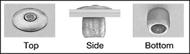 Image of ProductInUse. Installed. Top orientation. Contains Annotated, Border. Rivets. 18-8 Stainless Steel Domed Head High-Strength Blind Rivets.
