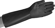 Image of ProductInUse. Front orientation. Gloves. Neoprene Chemical-Resistant Gloves, High-Temperature Gloves.