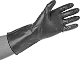 Image of ProductInUse. Front orientation. Gloves. Viton® Fluoroelastomer Chemical-Resistant Gloves.