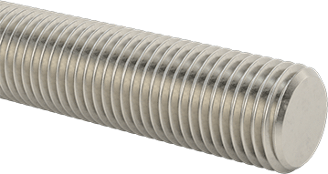 Image of Product. Front orientation. 18-8 Stainless Steel Threaded Rod, 1-1/2"-6 Thread Size, 2 Feet Long.