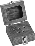 Image of Product. Front orientation. Bur Containers. Wood Box.