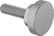 Image of Product. Front orientation. Thumb Screws. Brass Raised-Profile Knurled-Head Thumb Screws.